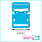 BUTTON - BUCKLE-SQUARE-PLASTIC-30MM(BROWN, LIGHT BLUE, PINK, RED, WHITE & YELLOW)
